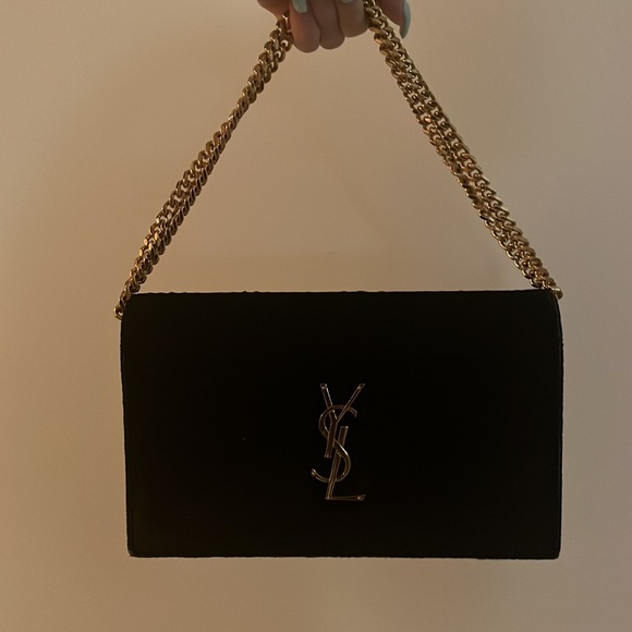 Yves Saint Laurent black velvet cross body bag/WOC - Picture 12 of 17
